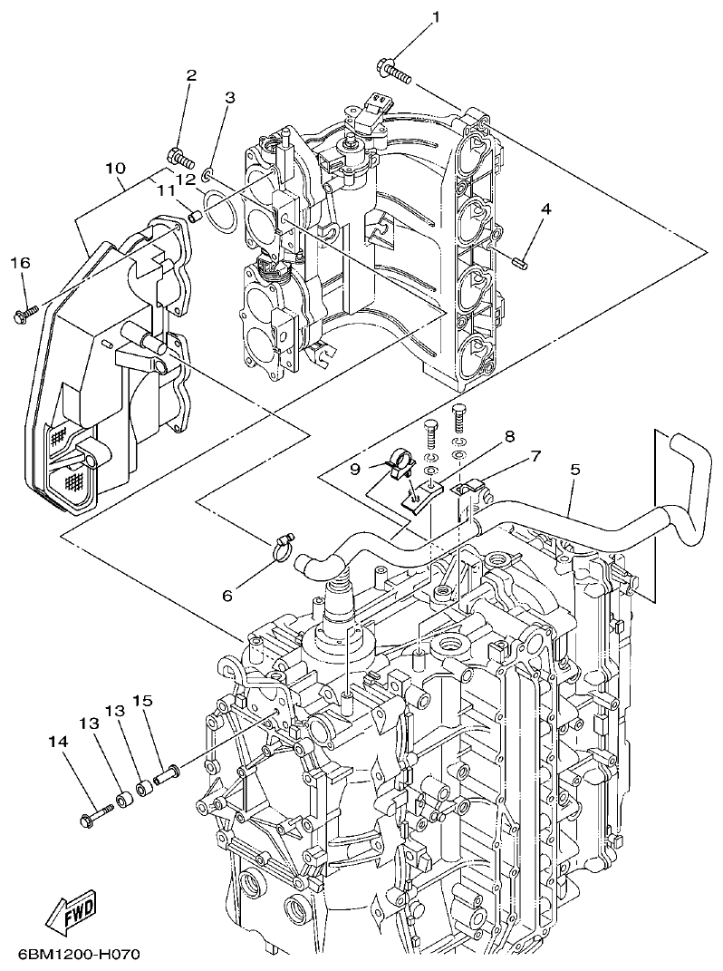 Yamaha F150BET, FL150BET INTAKE 1 parts diagram